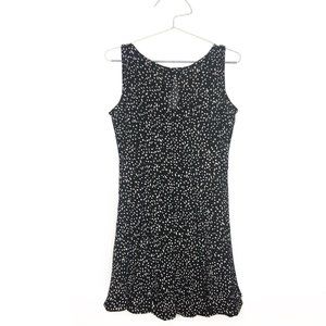 Sandra Darren Black Sleeveless Polka Dot Dress